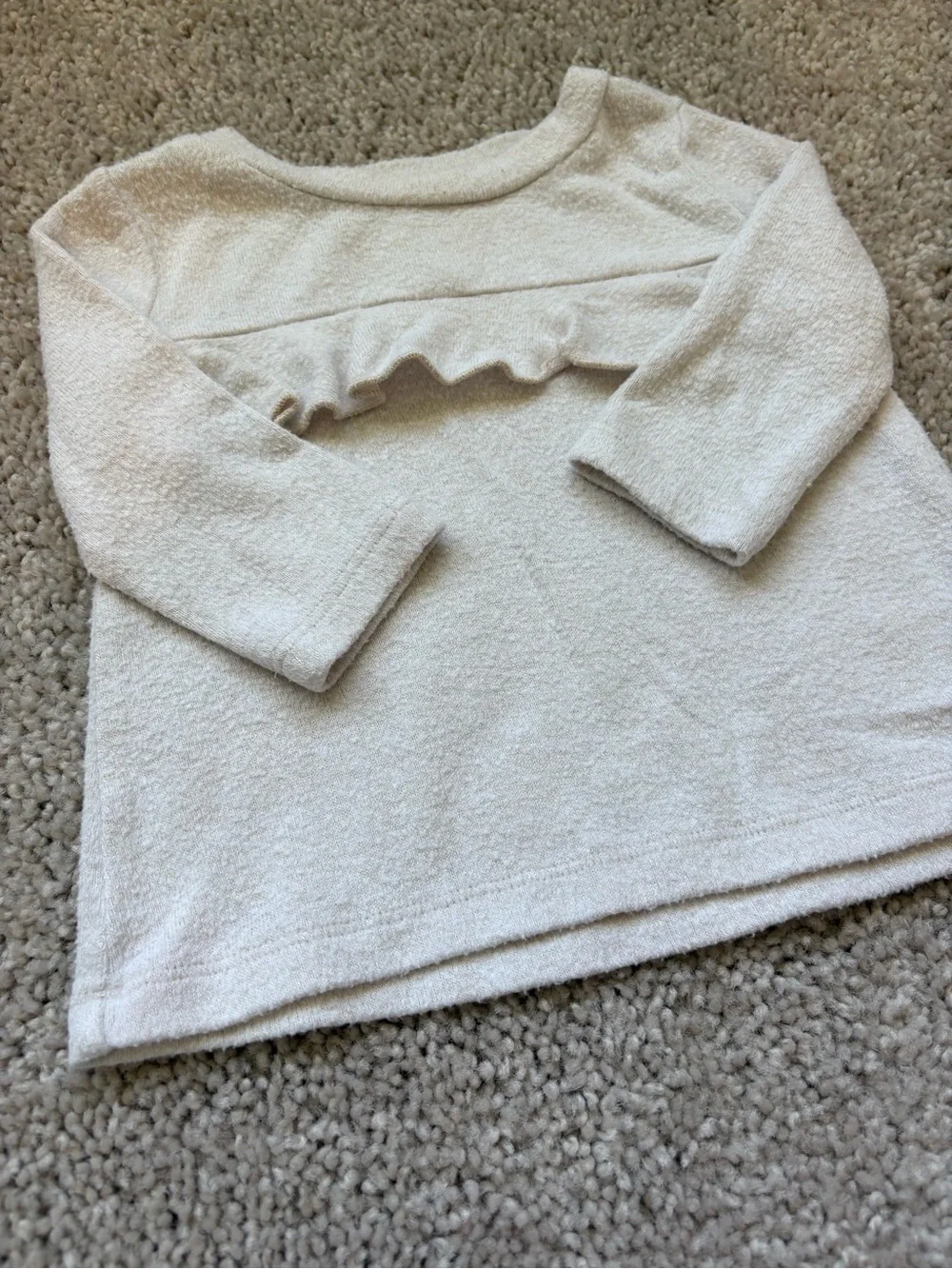 Gymboree Cream Ruffle Front Long Sleeve Top